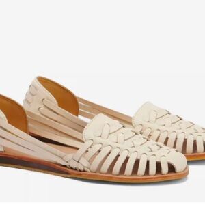 Nisolo huarache leather sandals in bone